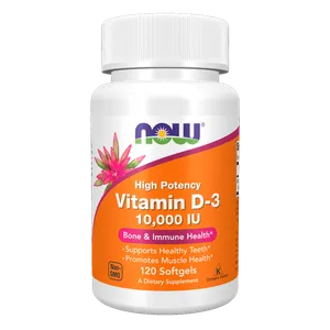 Vitamina D3 Now Foods 10000 IU 120 Cápsulas Blandas